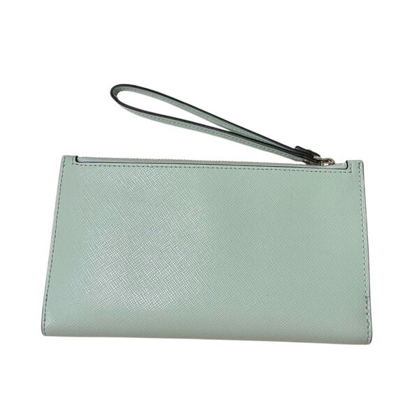 Kate Spade Spencer Continental Wristlet/Wallet Frosted Spearmint Snap Closure - Picture 2 of 8